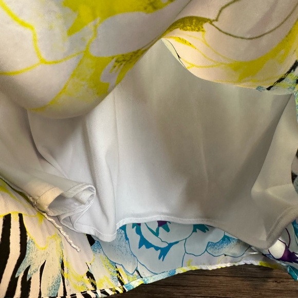 Worthington Yellow and Blue Floral Pleated Maxi Skirt Casual - Picture 5 of 9